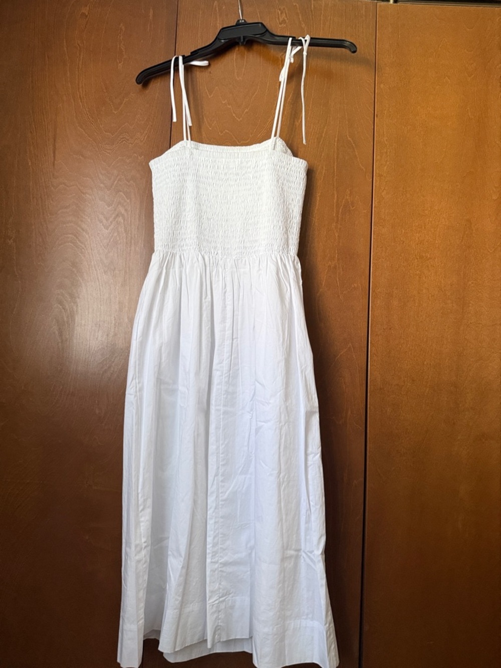 Astr White Smocked Midi Dress with Tie Straps - Picture 7 of 12